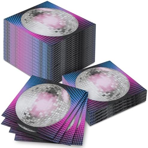60 Pcs Disco Ball Paper Napkins Set for Parties