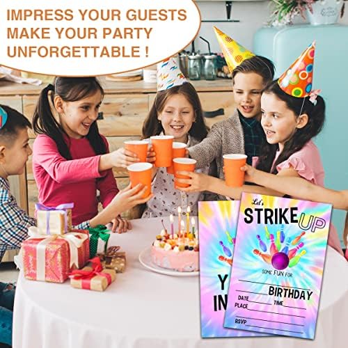 NYCTUG Tie Dye Bowling Birthday Invitation Set
