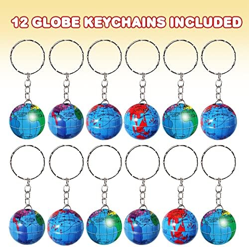 ArtCreativity Globe Keychains for Kids Set of 12