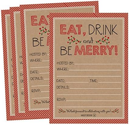 Hadley Designs Rustic Holiday Party Invitations