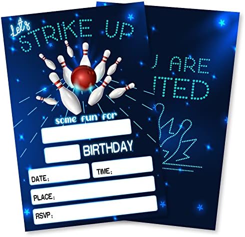 Grace Yonks Bowling Birthday Invitations 20 Pack