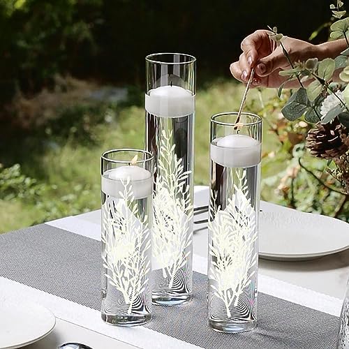 36Pcs Floating Candle Flowers Cylinder Vase Fillers for Wedding and Party