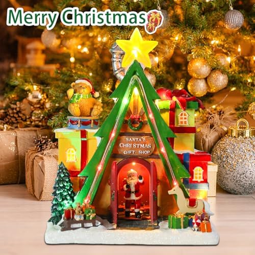 Dream Garden Animated Santa House with LED Lights
