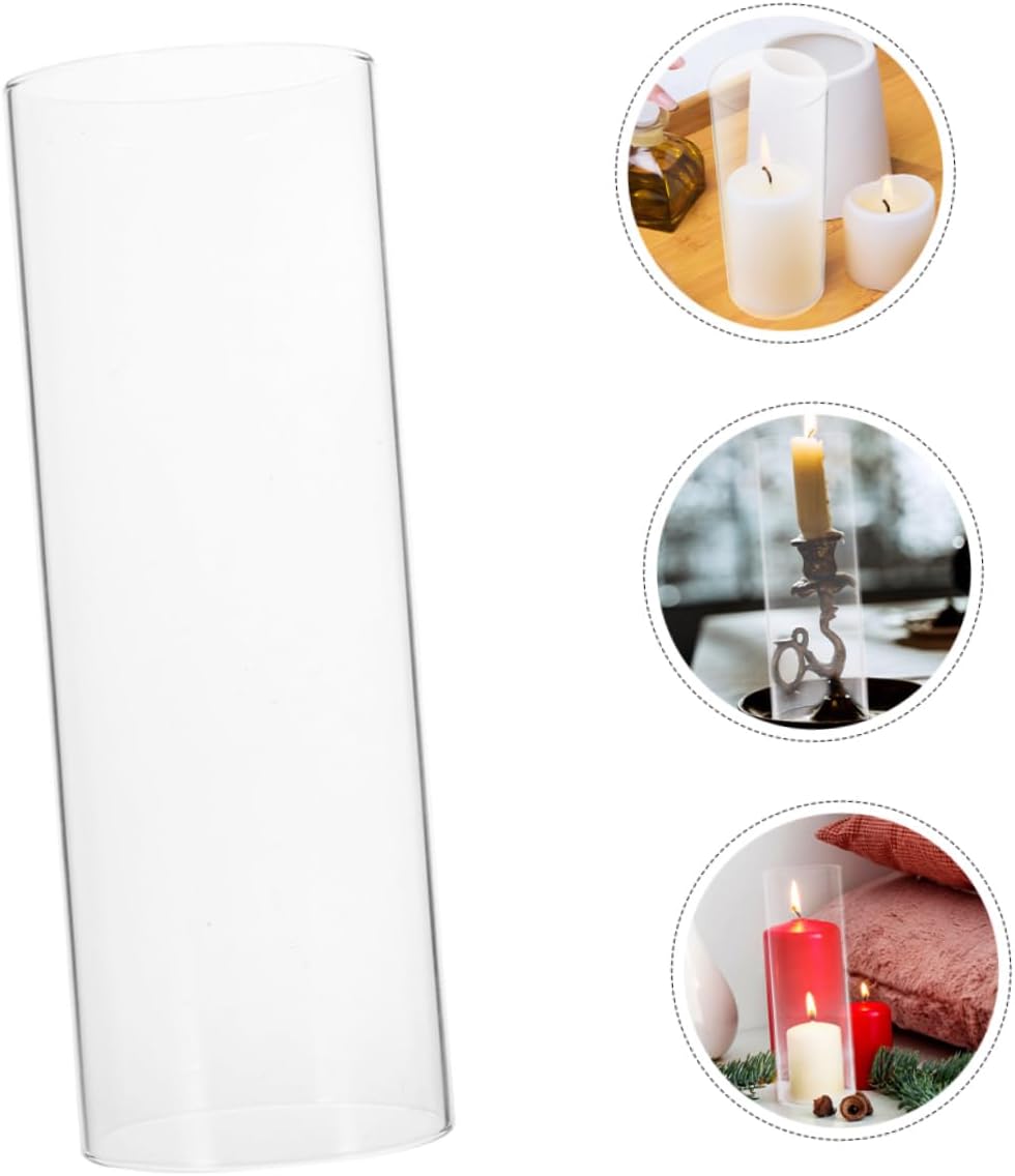 ABOOFAN Glass Candle Holder Windproof Chimney Shade for Tealight Candles