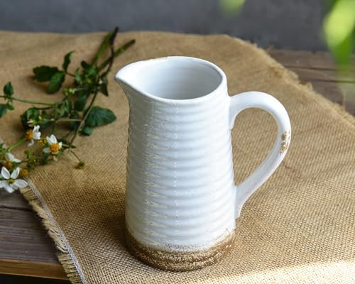 Quoowiit Ceramic Rustic Vase with Handle