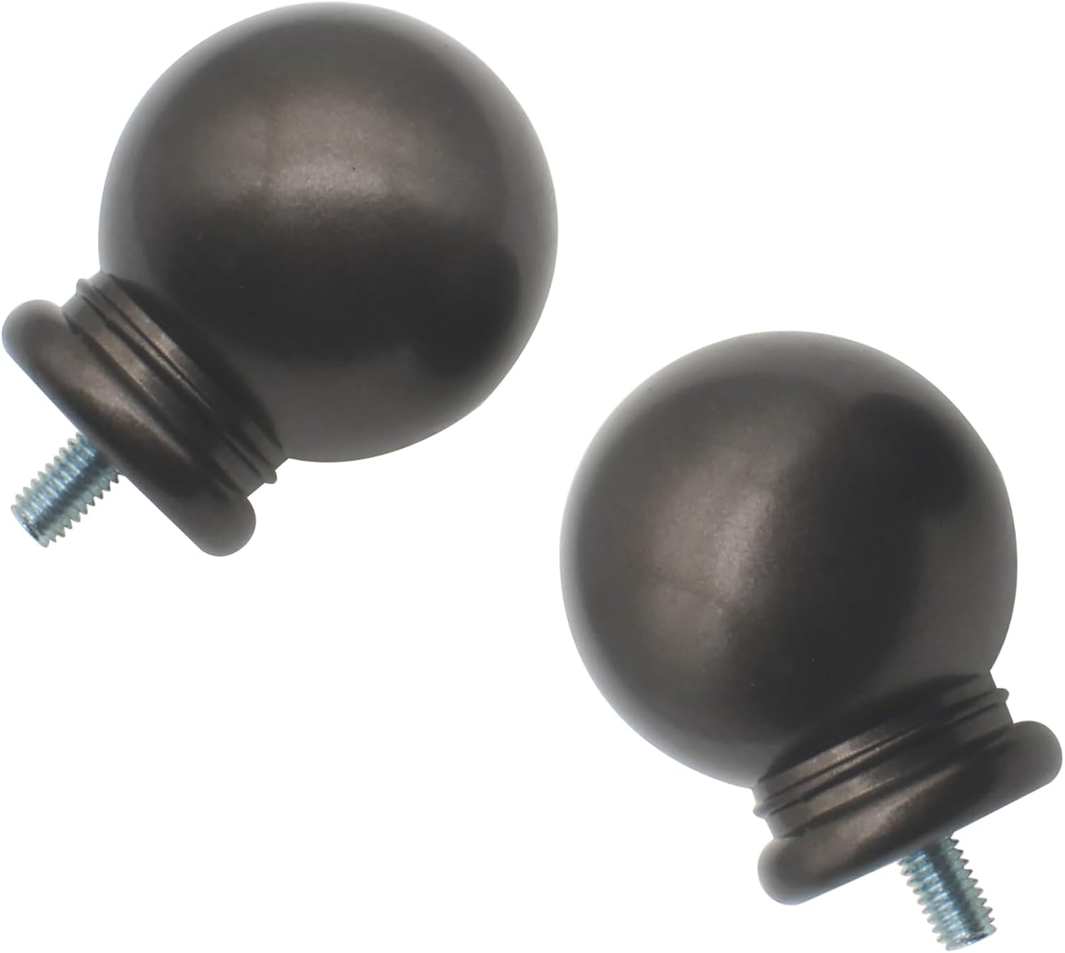2pcs Light Brown Curtain Rod End Cap Finials M5 Screws 58