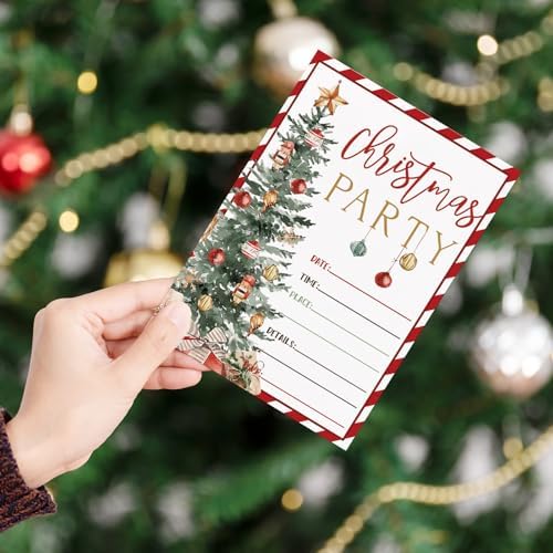 Whaline 25 Set Christmas Invitations with Envelopes and Stickers