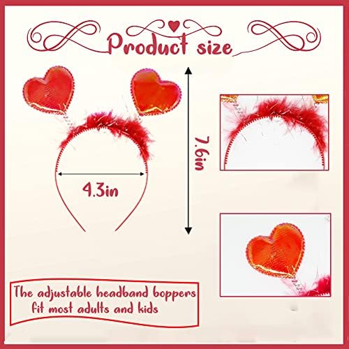 12Pcs Valentine Heart Headbands and Sunglasses for Kids Adults