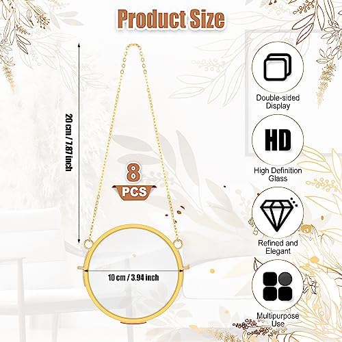 BBTO 8 Pack Round Hanging Glass Frames Set 39 Inch