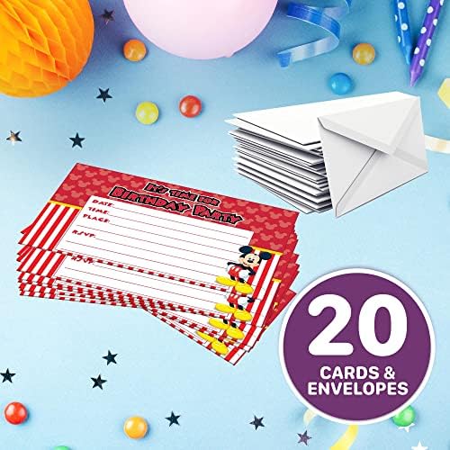 Set of 20 Classic Birthday Invite Cards Envelopes