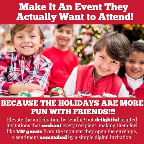 Elf Girl Christmas Invites with Envelopes 20 Pack 5x7 Double Sided