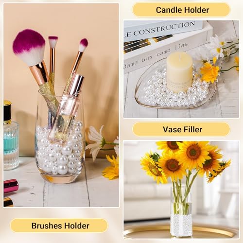 Suream 2600PCS 8mm Faux Plastic Pearls for Vase Fillers and Crafts