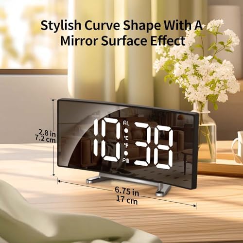 LED Digital Alarm Clock for Bedroom with Snooze and Temperature