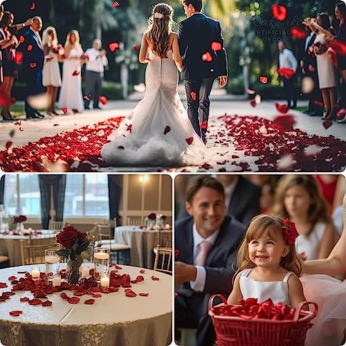 Pre-Separated Scented Artificial Silk Rose Petals 1000 PCS Dark Red