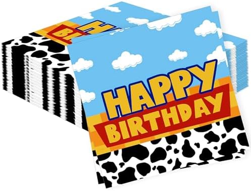 40pcs Cartoon Birthday Party Napkins with Cute Designs