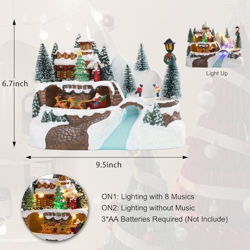 Animated Christmas Village Houses with Music and Lights