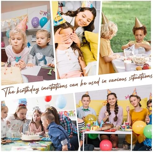 OXRUN Sports Birthday Invitations Set of 20 with Envelopes