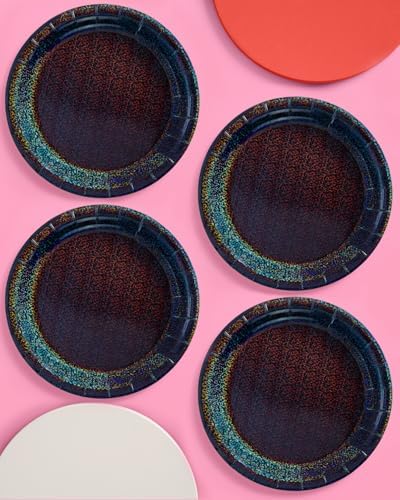 Xo Fetti Black Holographic Foil Plates 25 Pack