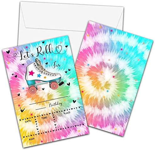 Skating Birthday Invites with Envelopes 20 Pack