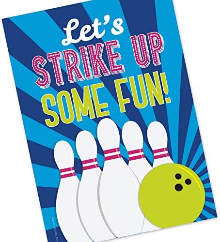 Cosmic Neon Bowling Birthday Invites 20 Count