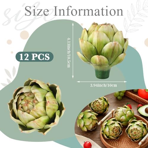 Timgle 12 Pcs Large Green Artificial Artichokes Decor