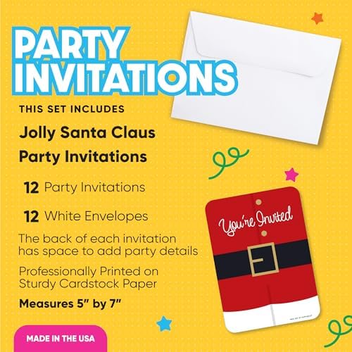 Jolly Santa Claus Shaped Fill-In Invitations Set of 12