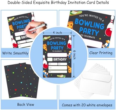 Neon Glow Birthday Invitations with Envelopes