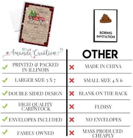 Amanda Creation Christmas Invitations with Envelopes 20 Pack 1