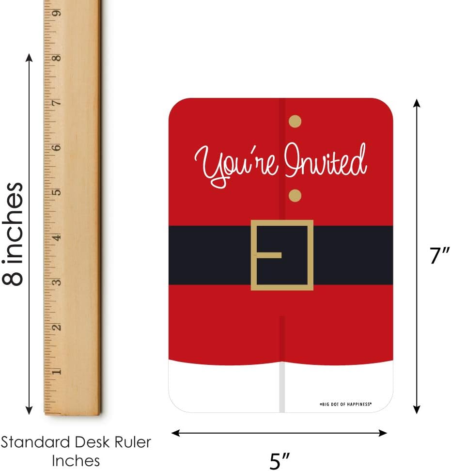 Jolly Santa Claus Shaped Fill-In Invitations Set of 12