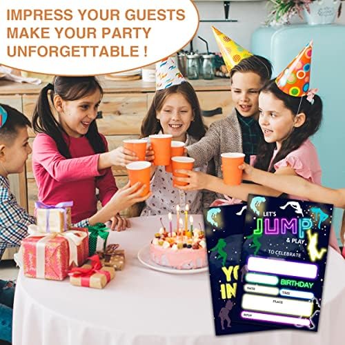 Trampoline Park Birthday Party Invitation Cards For Teens Kids Parties