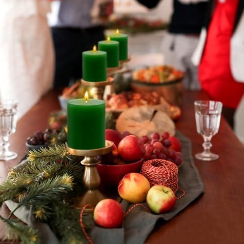 6 Pack 275x325 Inch Green Pillar Candles for St Patricks Day