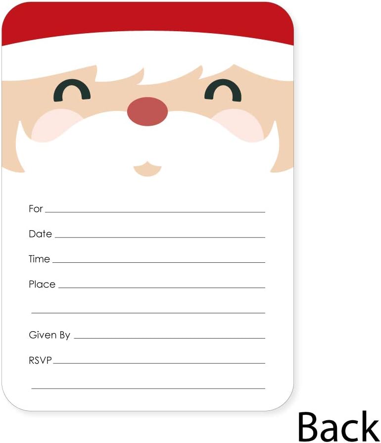 Jolly Santa Claus Shaped Fill-In Invitations Set of 12