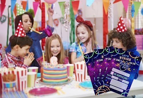 20 Pcs Bowling Birthday Party Invitations with Envelopes SR01