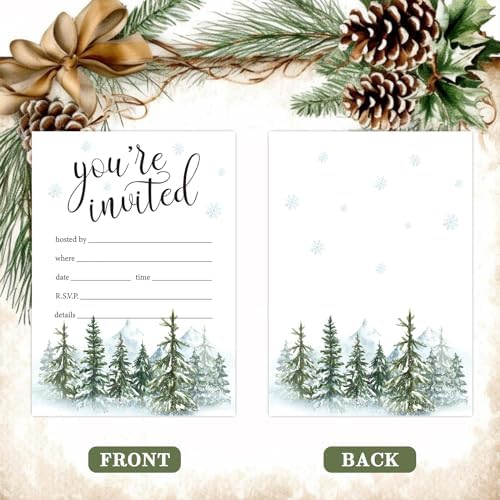 Whaline 25 Pack Christmas Party Invitations with Envelopes 1