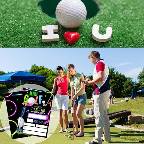 Gsauto Golf Birthday Invitations Set of 20 with Envelopes