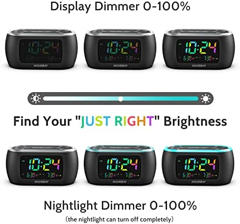 HOUSBAY 3 in 1 Alarm Clock for Bedrooms - Clock Radio Night Light