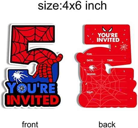 Superhero 5th Birthday Invitations with Envelopes 20 Count