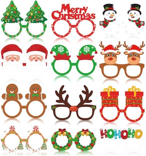 12Pcs Christmas Glasses for Kids and Adults