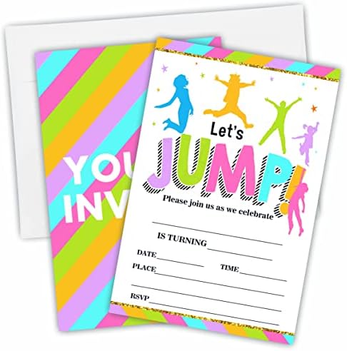 Lets Jump Birthday Party Invites Trampoline Bounce House