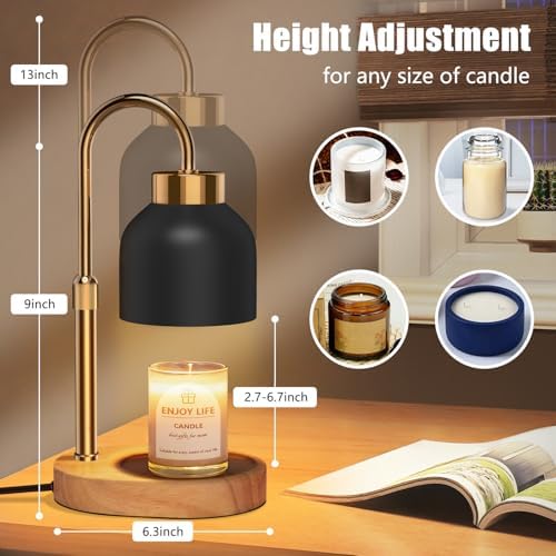 Candle Warmer Lamp with Dimmer and Adjustable Height