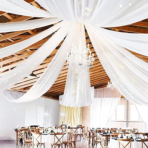 10 Panels White Ceiling Drapes Wedding Arch Decor