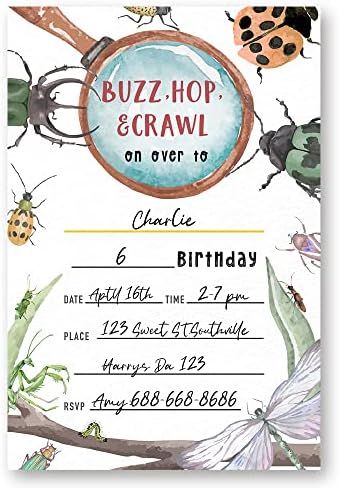 Bunch Of Bugs Birthday Invitations For Boys