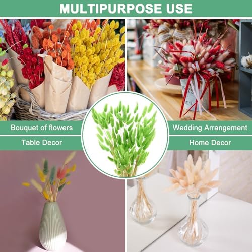 120-Pack Artificial Bunny Tails Grass 17 Inch Green Decor
