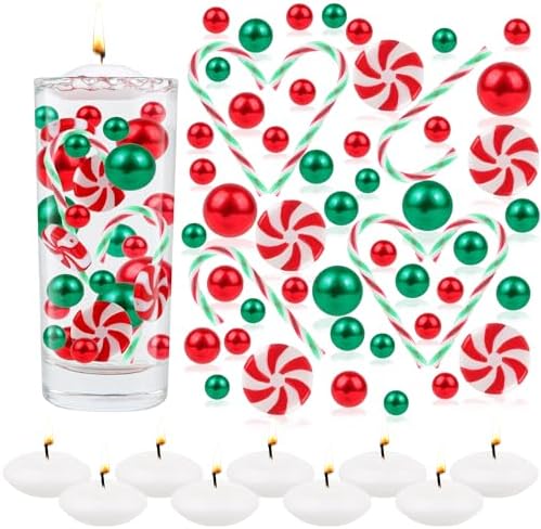 Larber Christmas Vase Filler Set with Floating Candles