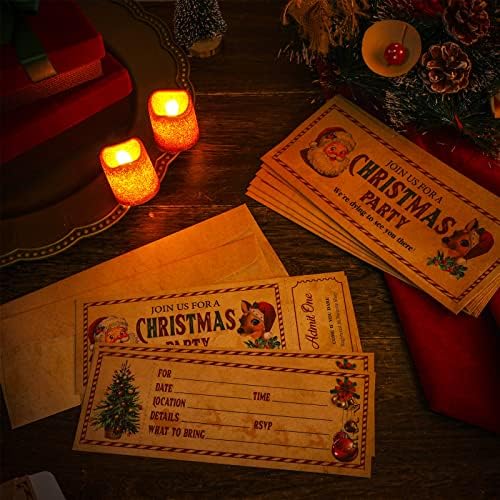 Woanger 50 Pcs Christmas Invitations with Envelopes Set