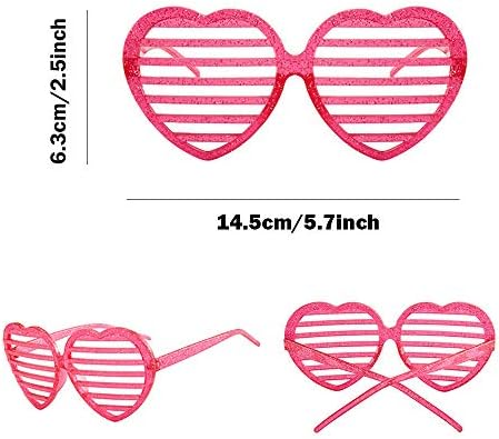Valentines Day Heart Shaped Photo Booth Glasses Set 6pcs