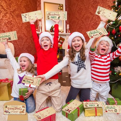80PCS Christmas Party Invites with Envelopes and Adhesive