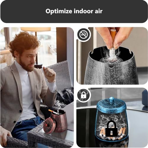 Roygra Outdoor Ashtray Windproof Smokeless with Lid