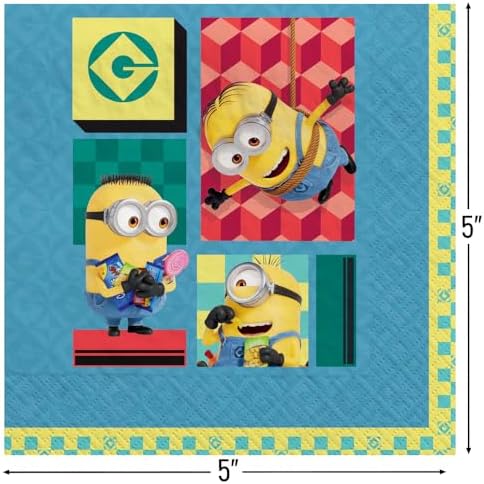 Despicable Me Multicolor Beverage Napkins 5x5 16 Count