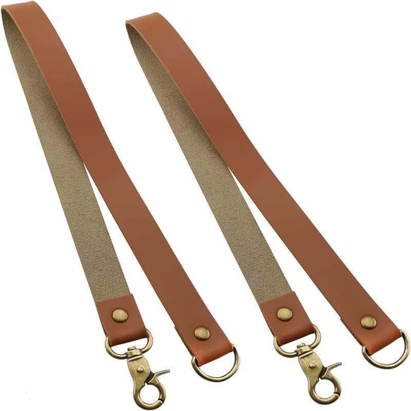 Leather Curtain Holdbacks 4Pcs Brown Classic No-Drilling Ties